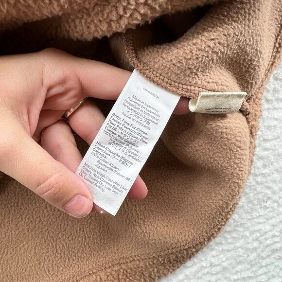 Madewell Women's Tan Resourced Fleece Bubble-Sleeve Hoodie Sweatshirt Size Large - Picture 7 of 9